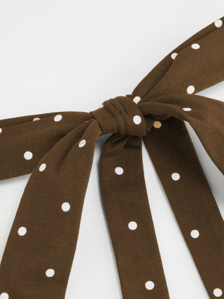 Cotton Polka Dot Halter Neck Ruched Tie Back Top