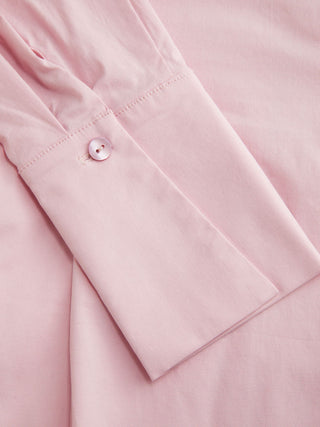 Stretch Cotton-blend Collar Button Long Sleeve Shirt