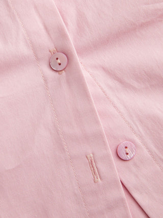 Stretch Cotton-blend Collar Button Long Sleeve Shirt