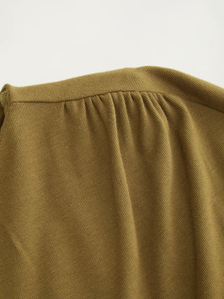 Knit Round Neckline Asymmetrical Cape Overlay Short Sleeve Top