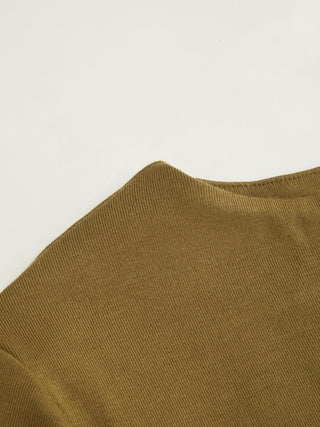 Knit Round Neckline Asymmetrical Cape Overlay Short Sleeve Top