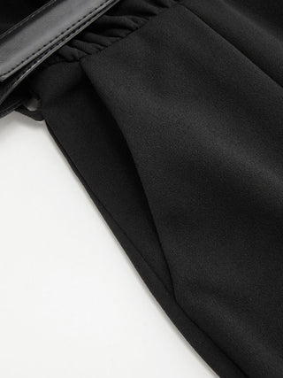 Boat Neck Batwing Sleeve High Rise Wide Leg Jumpsuit With Belt