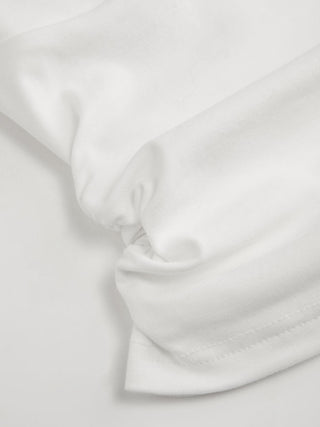 Cotton-Blend V-neck Ruched Top