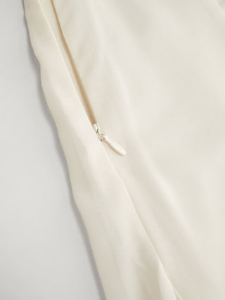 Chiffon Mid Rise Draped A-line Maxi Skirt