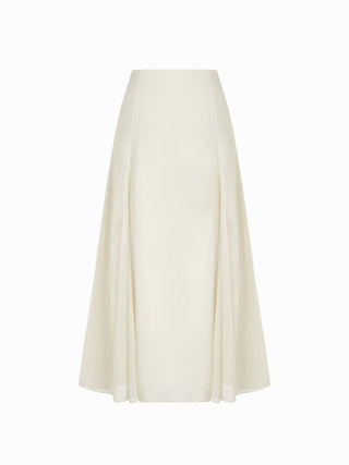 Chiffon Mid Rise Draped A-line Maxi Skirt