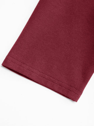 Cotton-blend Scoop Neckline Mid-length Sleeve Tee