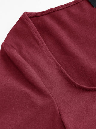 Cotton-blend Scoop Neckline Mid-length Sleeve Tee