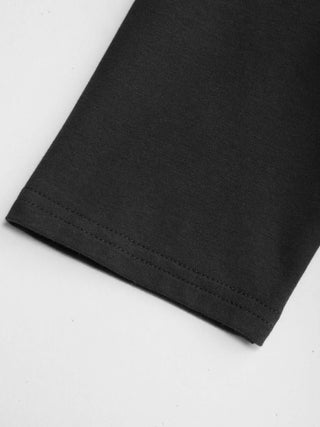 Cotton-blend Scoop Neckline Mid-length Sleeve Tee