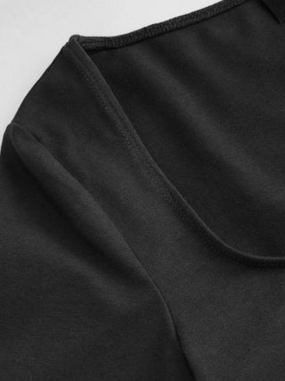 Cotton-blend Scoop Neckline Mid-length Sleeve Tee