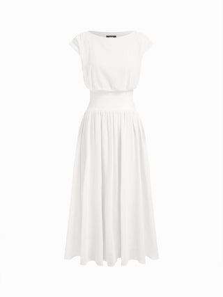 Chiffon Draped Flared Maxi Dress