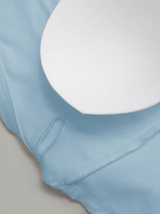 Cotton-blend Scoop Neck Halter Crop Top