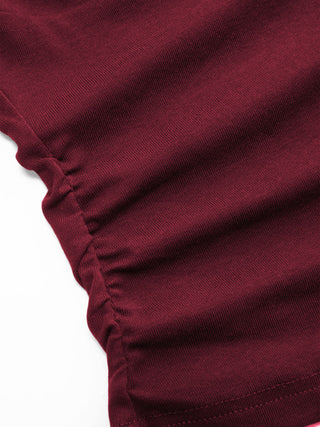 Cotton-Blend V-neck Ruched Top