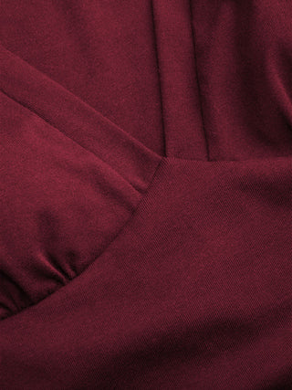 Cotton-Blend V-neck Ruched Top