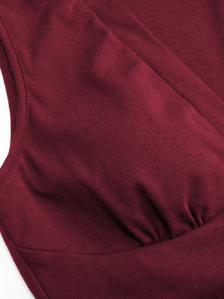 Cotton-Blend V-neck Ruched Top