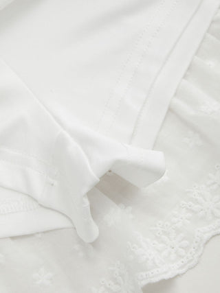 Cotton-blend Low Rise Textured Bowknot Ruffle Hem Mini Skirt