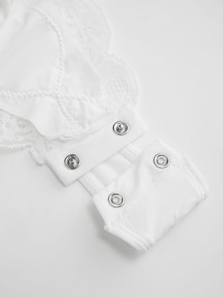 Jersey Square Neck Lace Trim Bodysuit