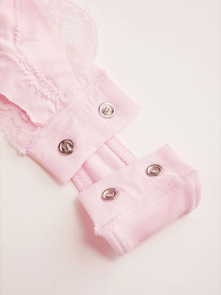 Jersey Square Neck Lace Trim Bodysuit