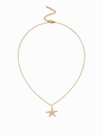 18K GOLD PLATED STAINLESS STEEL STARFISH  NECKLACE