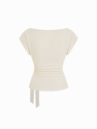 Twist Knot Short Sleeve Metal Detail Tee