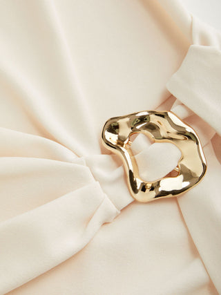 Twist Knot Short Sleeve Metal Detail Tee