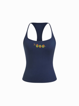 Beaded Embroidery Crop Cami Top