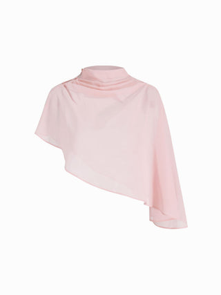 Satin High Neck Cape Sleeve Maxi Dress