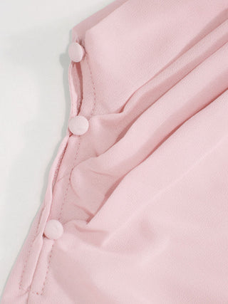 Satin High Neck Cape Sleeve Maxi Dress