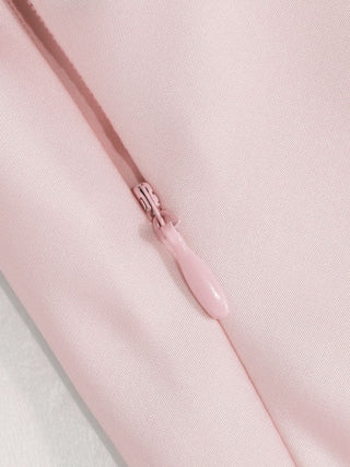Satin High Neck Cape Sleeve Maxi Dress