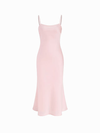 Satin High Neck Cape Sleeve Maxi Dress