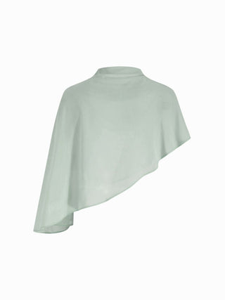 Satin High Neck Cape Sleeve Maxi Dress