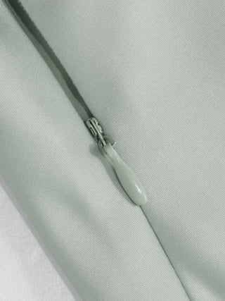 Satin High Neck Cape Sleeve Maxi Dress