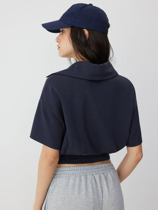 London Heart Graphic Collar Button Top