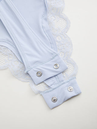 Jersey Square Neck Lace Trim Bodysuit