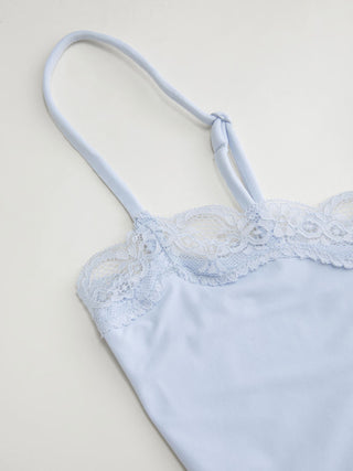 Jersey Square Neck Lace Trim Bodysuit