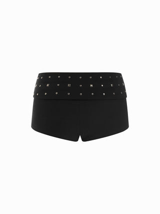 Cotton-blend Low Rise Metal Detail Micro Shorts