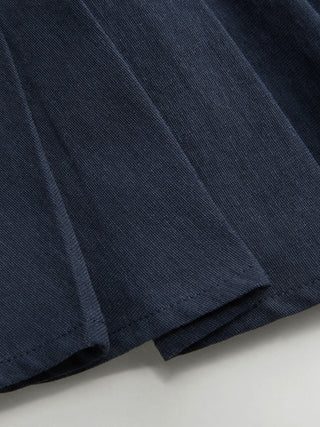 Linen-blend Pleated Button Blouse