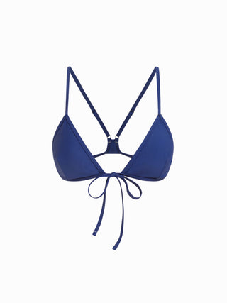 V-neck Tie Front Triangle Bikini Top