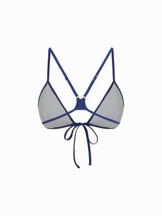 V-neck Tie Front Triangle Bikini Top