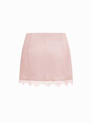Low Rise Lace Trim A-line Mini Skirt
