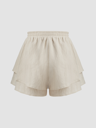 Double Layered Baggy Pull-On Shorts
