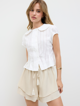 Double Layered Baggy Pull-On Shorts