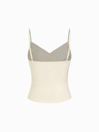 Floral V-neck Ruched Wrap Cami Top