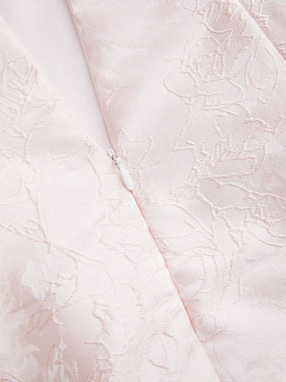 Jacquard Sculptural Boat Neck Bowknot Backless Flared Maxi Dress