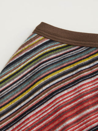 Striped Asymmetrical Neck Short Sleeve Top