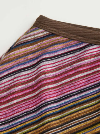 Striped Asymmetrical Neck Short Sleeve Top