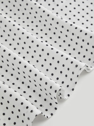 Sweetheart Neckline Polka Dot Lace Trim Knotted Cami Top