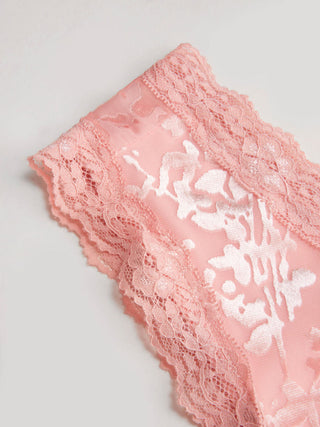 Knit Fabric Flocked Floral Lace Panel V-neck Sleeveless Top For Date
