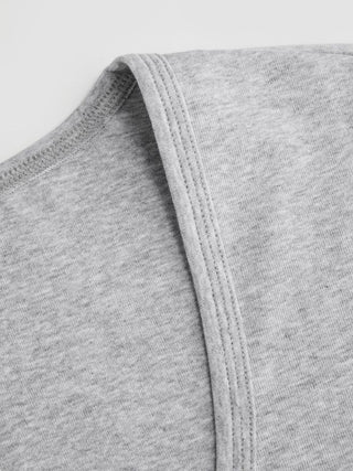 Cotton-blend U-neckline Short Bell Sleeve Tee