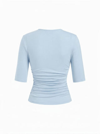 Mid Sleeve Ruched Tee