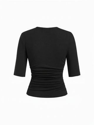 Mid Sleeve Ruched Tee